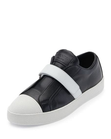 prada grip strap sneaker|Prada leather sneakers.